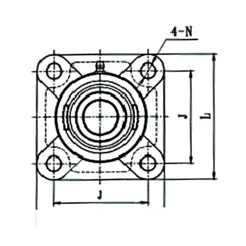 Strukturzeichnung 带顶丝方形座 UCF200
